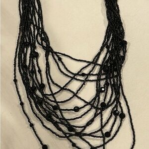 White House Black Market Multi-Strand Black Necklace